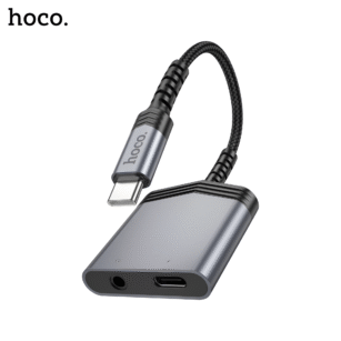 Hoco LS39 Audio Adapter Cable – Type-C to Type-C + 3.5mm (Metal Gray)