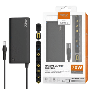 MTK Universal Manual Laptop Charger AT966 – 70W (Black)