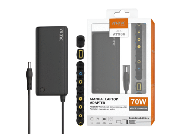 MTK Universal Manual Laptop Charger AT966 – 70W (Black)