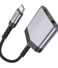 Hoco LS39 Type-C to Type-C + 3.5mm Audio Adapter – Metal Gray