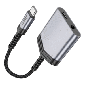 Hoco LS39 Type-C to Type-C + 3.5mm Audio Adapter – Metal Gray
