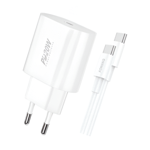 Foneng EU39 20W USB-C Fast Charger with Type-C to Type-C Cable – White