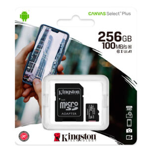 Kingston Canvas Select Plus microSDXC 256GB – UHS-I U3 V30 A2 + SD Adapter