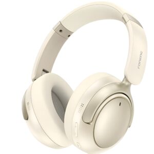 Foneng BL56 ANC+ENC Noise Cancelling Foldable Bluetooth Headphones – Beige
